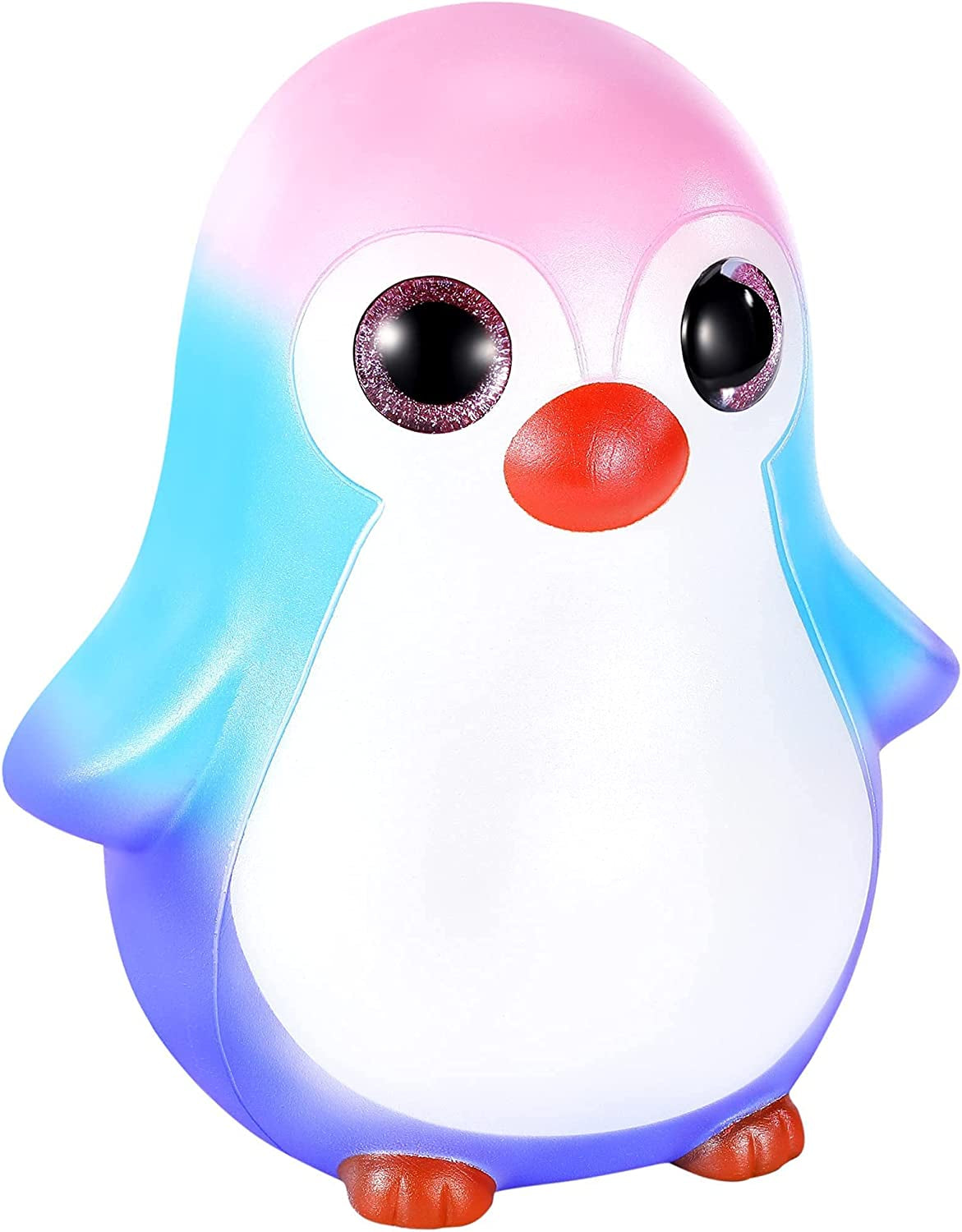 Jumbo Squishy Toys, Giant Animals Squishy Slow Rising Squeeze Toy, Fidget Toys, Stress Reliever, Adorable Decor for Home Office(Pink Head Penguin)