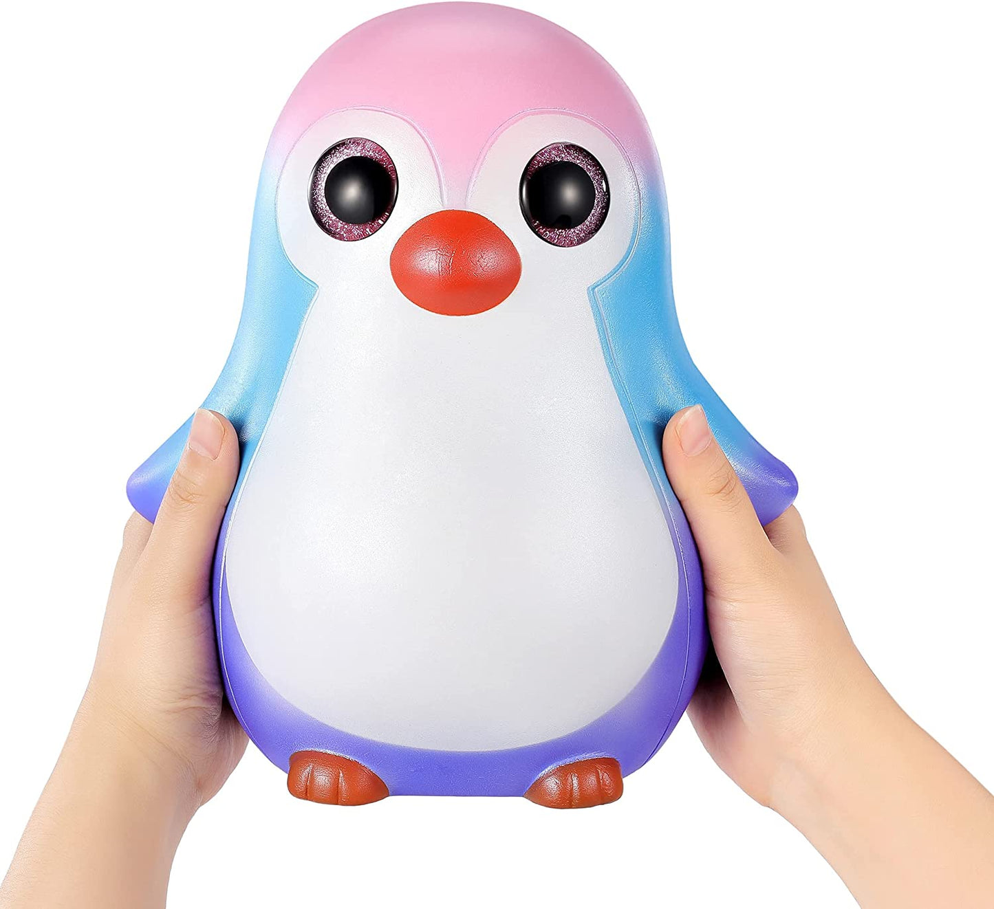 Jumbo Squishy Toys, Giant Animals Squishy Slow Rising Squeeze Toy, Fidget Toys, Stress Reliever, Adorable Decor for Home Office(Pink Head Penguin)